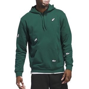 New! adidas Men's Sportswear French Terry Collegiate Green Hoodie, Size Large